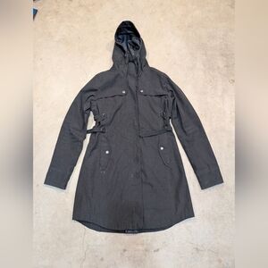 Athleta Midtown Rain Trench Jacket Women's S Gray Flaws